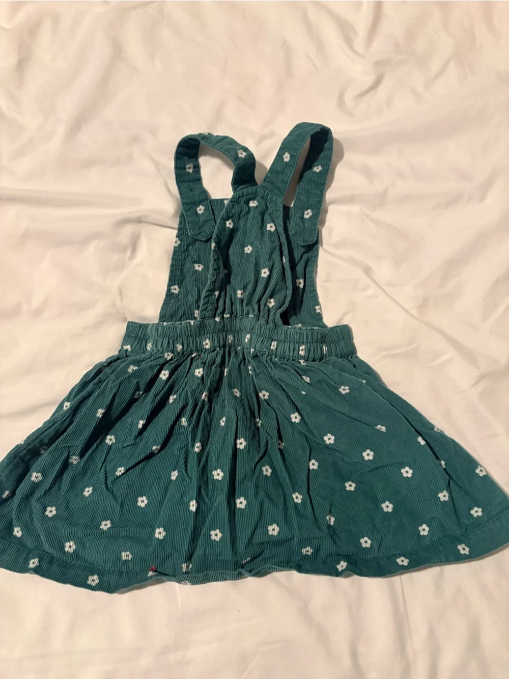 Toddler Green Floral Pinafore Dress with Adjustable Straps